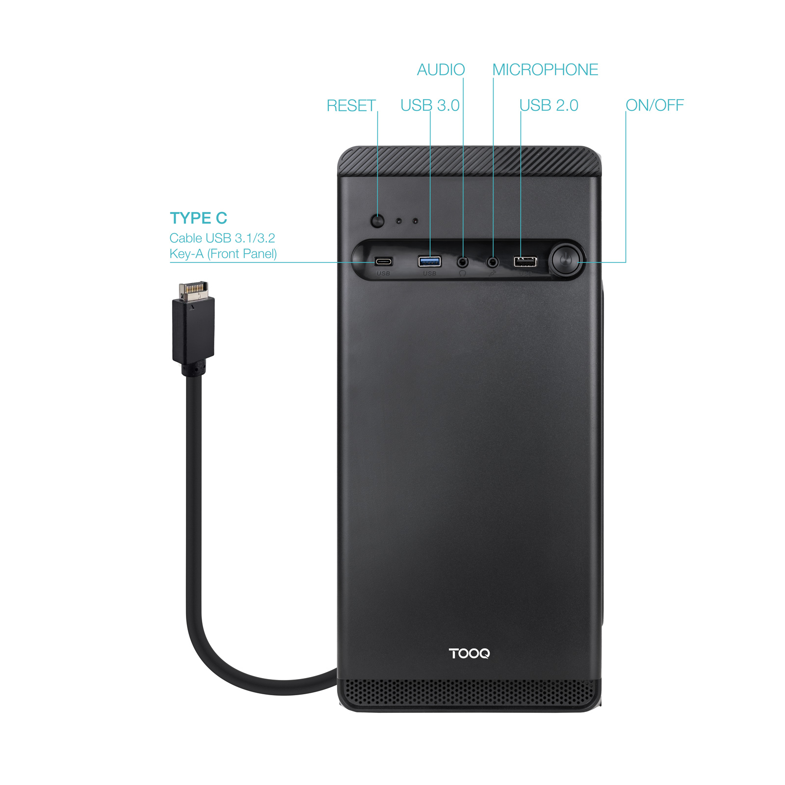 TooQ Minitorre Micro-ATX, Black image 2