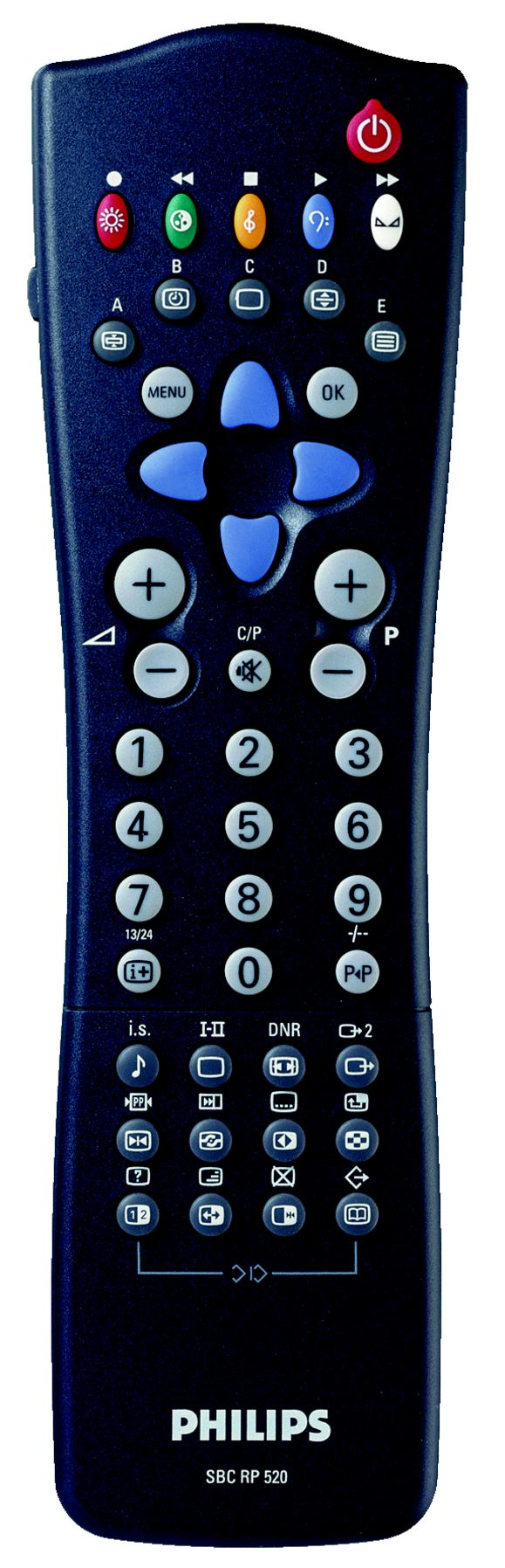 Philips SBCRP520/00 remote control IR Wireless TV, VCR Press buttons
