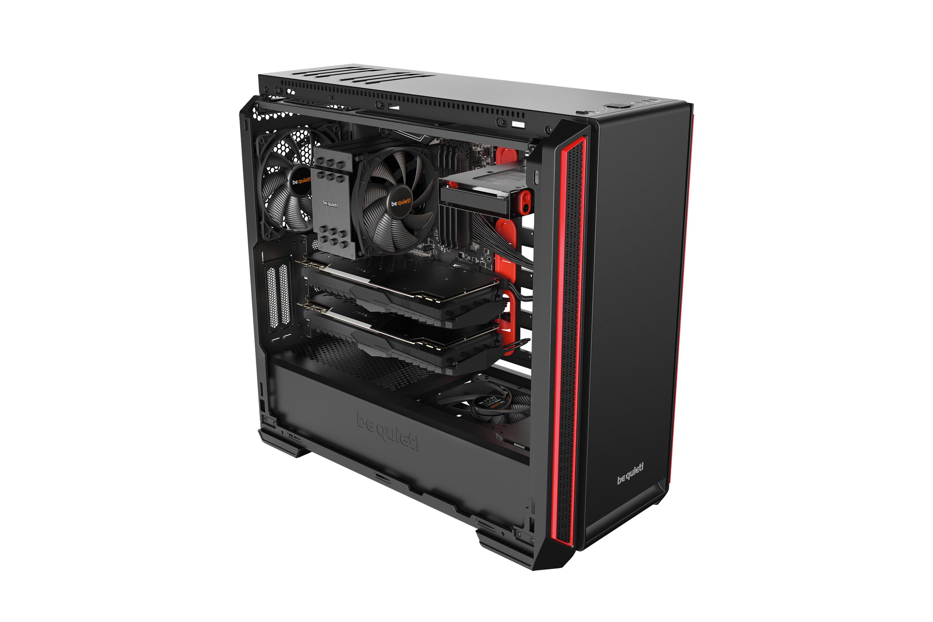 be quiet! Silent Base 601 Midi Tower Black, Red image 7