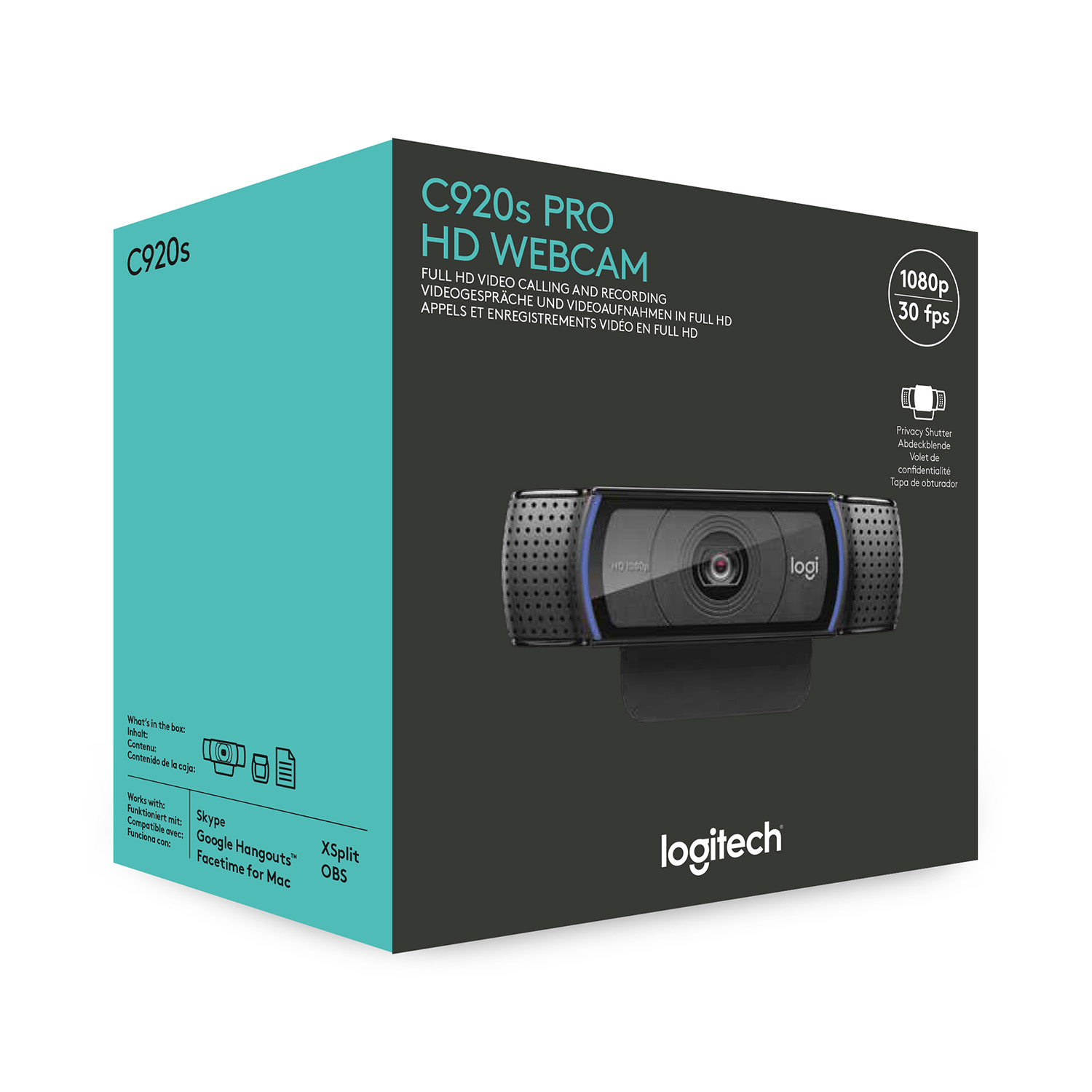 Logitech Webcam C920S Pro Fhd 1080P 30Fps