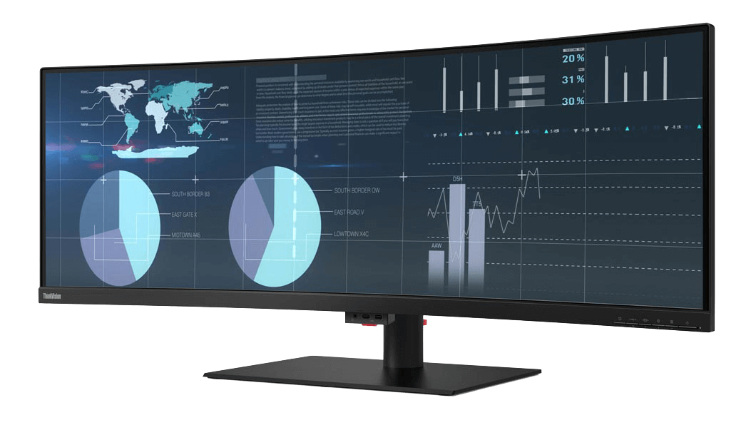 Lenovo ThinkVision P44w computer monitor 110.2 cm (43.4″) 3840 x 1200 pixels LED Black image 5