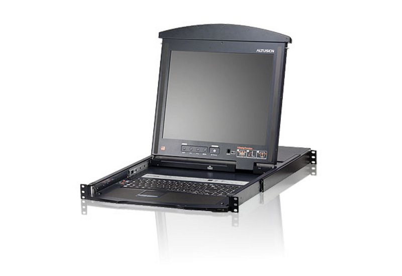 ATEN KL1508AM - KVM console with KVM switch - 8 ports - PS/2 - 17" - rack-mountable - 1280 x 1024 @ 75 Hz - VGA