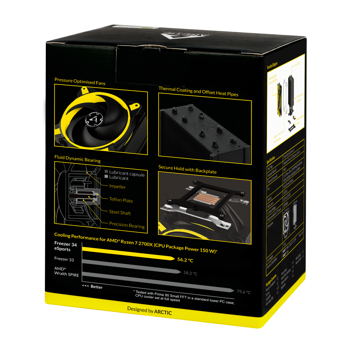 ARCTIC Freezer 34 eSports (Yellow) – Tower CPU Cooler with BioniX P-Fan image 10
