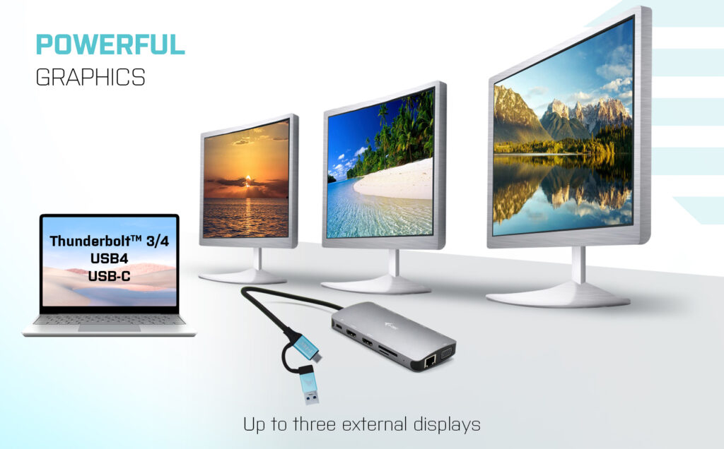 i-tec USB 3.0 USB-C/Thunderbolt 3x Display Metal Nano Dock with LAN + Power Delivery – image 7