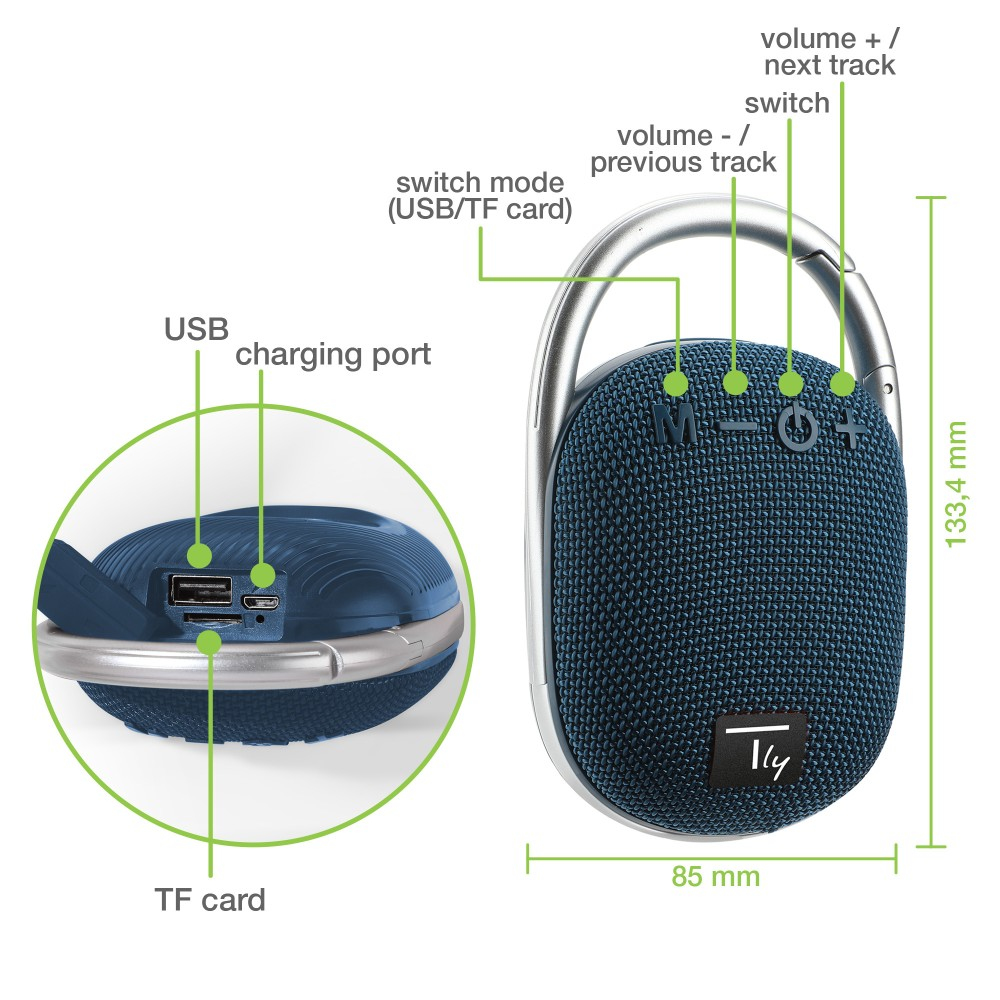 Techly ICASBL321BL portable/party speaker Mono portable speaker Blue – image 4