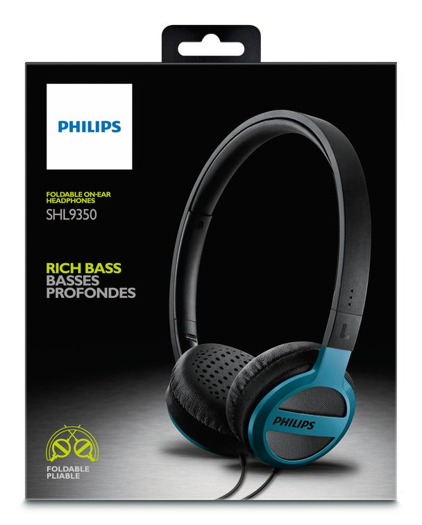 Philips SHL9350BL/00 headphones/headset Wired Head-band Black, Blue – image 2