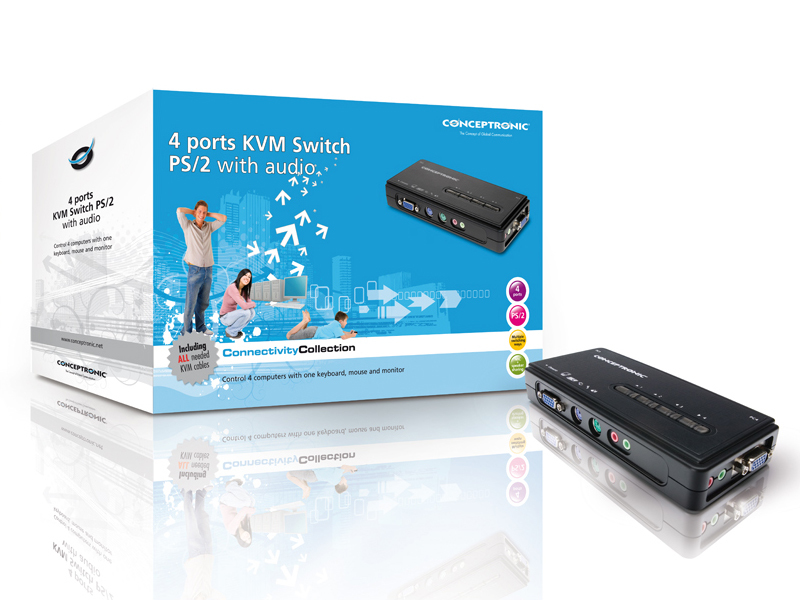 Conceptronic 4-Port PS/2 VGA KVM Switch with Audio – image 5