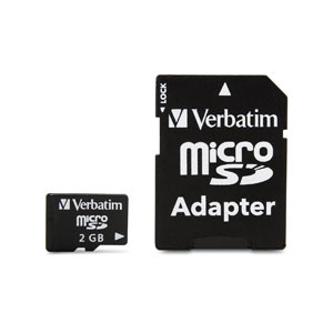 Verbatim microSD™ Card, Adapter - 2GB