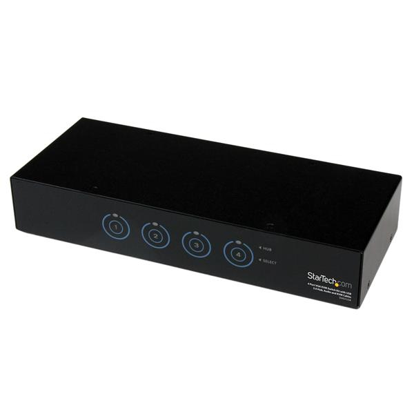 StarTech.com 4 Port SuperSpeed USB 3.0 VGA KVM Switch with Audio and Cables – image 1