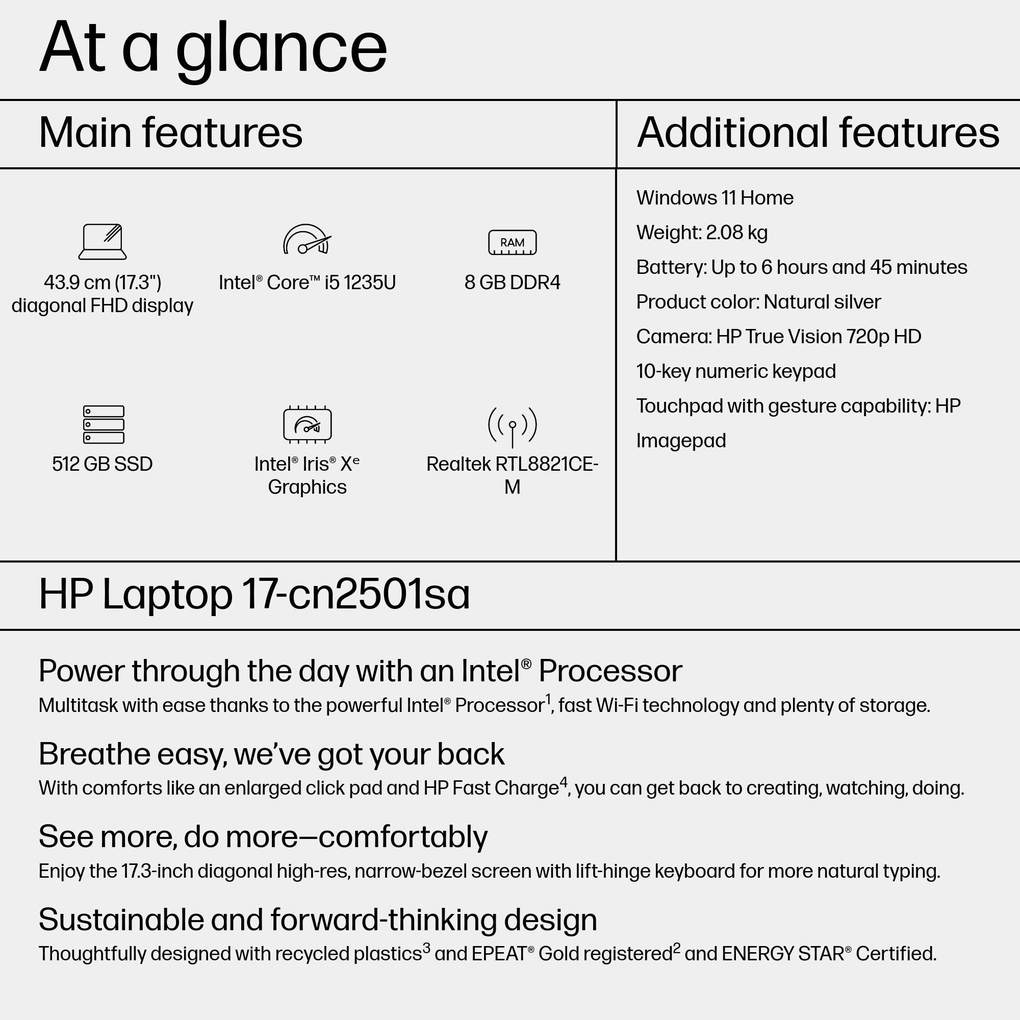 HP 17-cn2501sa Intel® Core™ i5 i5-1235U Laptop – image 2
