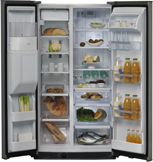 Whirlpool WSN5554A+X side-by-side refrigerator Freestanding