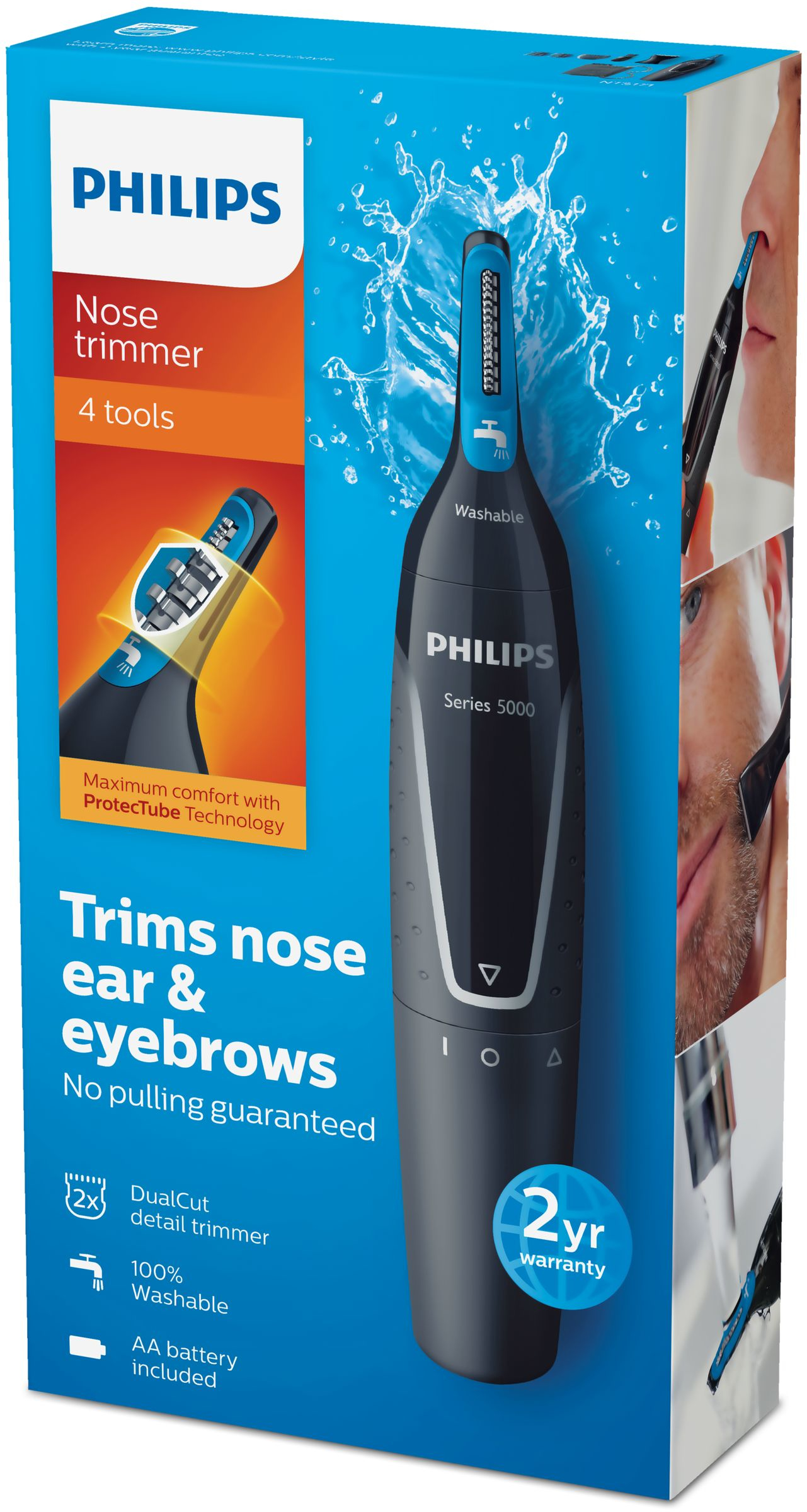 Philips NOSETRIMMER Series 5000 Gentle nose, neck and sideburns trimmer – image 2
