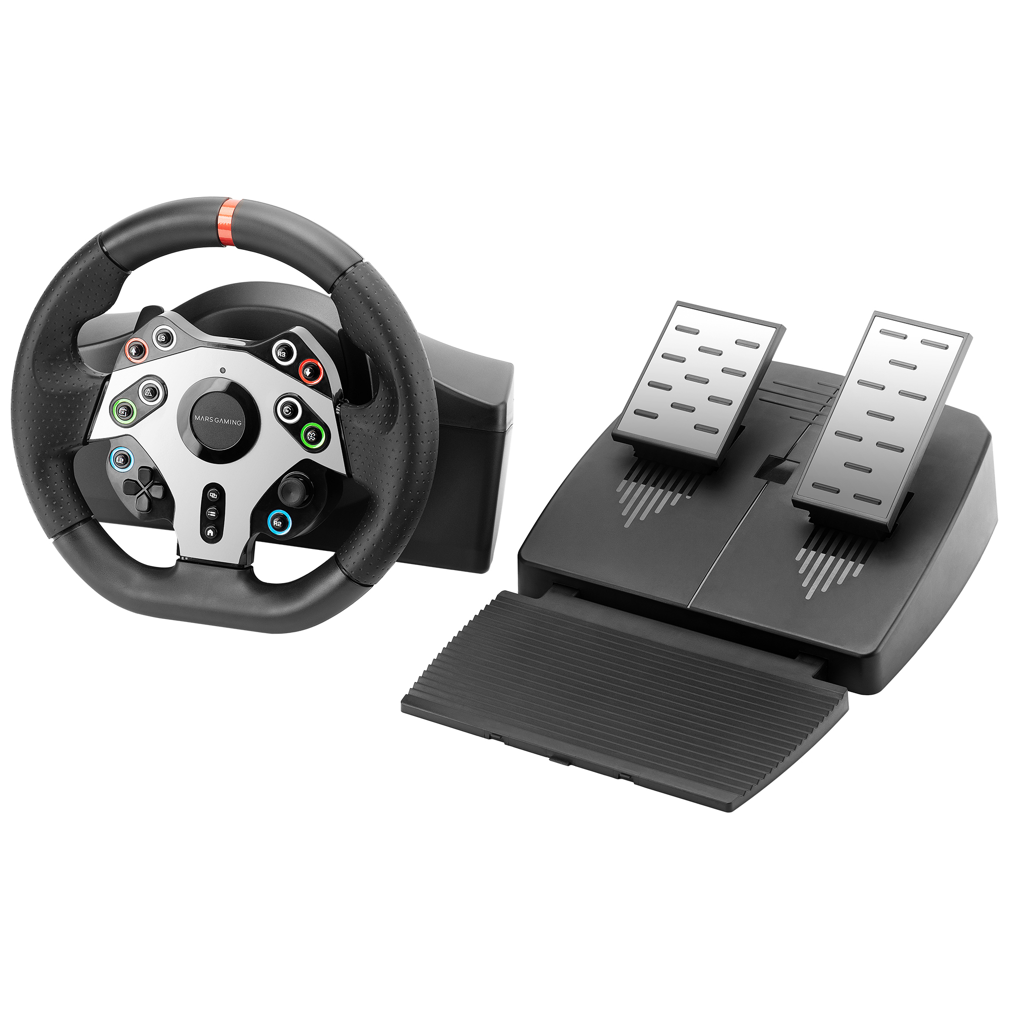 Mars Gaming MWHRSXTWO Gaming Controller Black USB Steering wheel + Pedals Analogue Playstation 3, PlayStation 4, PC, Xbox Series X, Xbox Series S, Xbox One, Nin