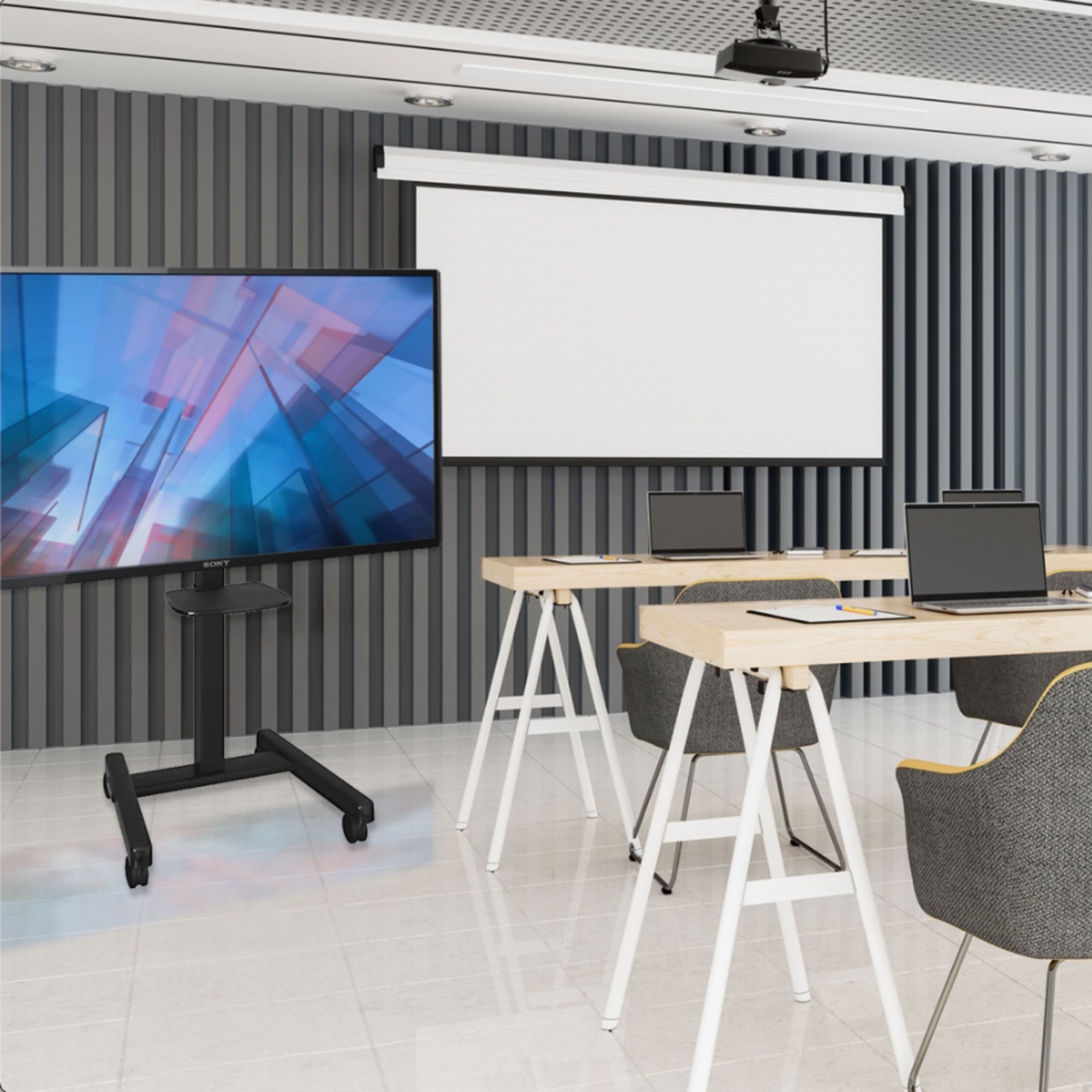 Chief FIT Series RFCUB Mobiler Displaywagen für 55"–86" Displays Schwarz