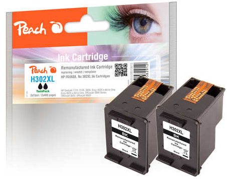 Peach PI300-655 ink cartridge 2 pc(s) Compatible Black