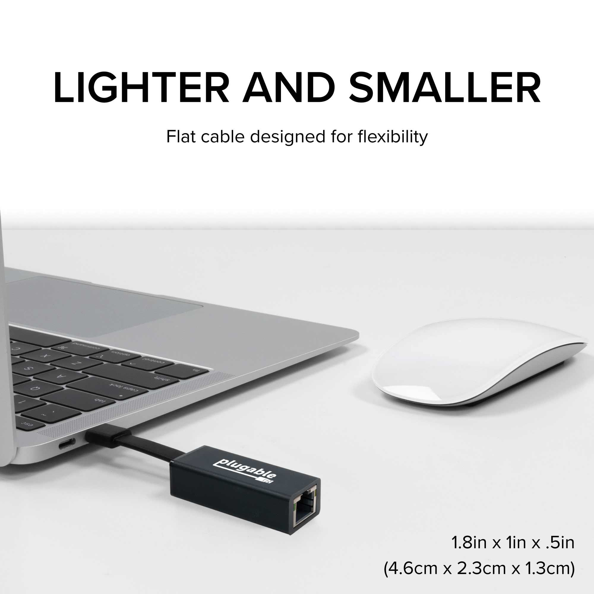 Plugable Technologies USB C to Ethernet Adapter, Driverless Fast and Reliable Gigabit Speed, Thunderbolt 3 to Ethernet Adapter Compatible with Macbook Pro, Wind – image 6
