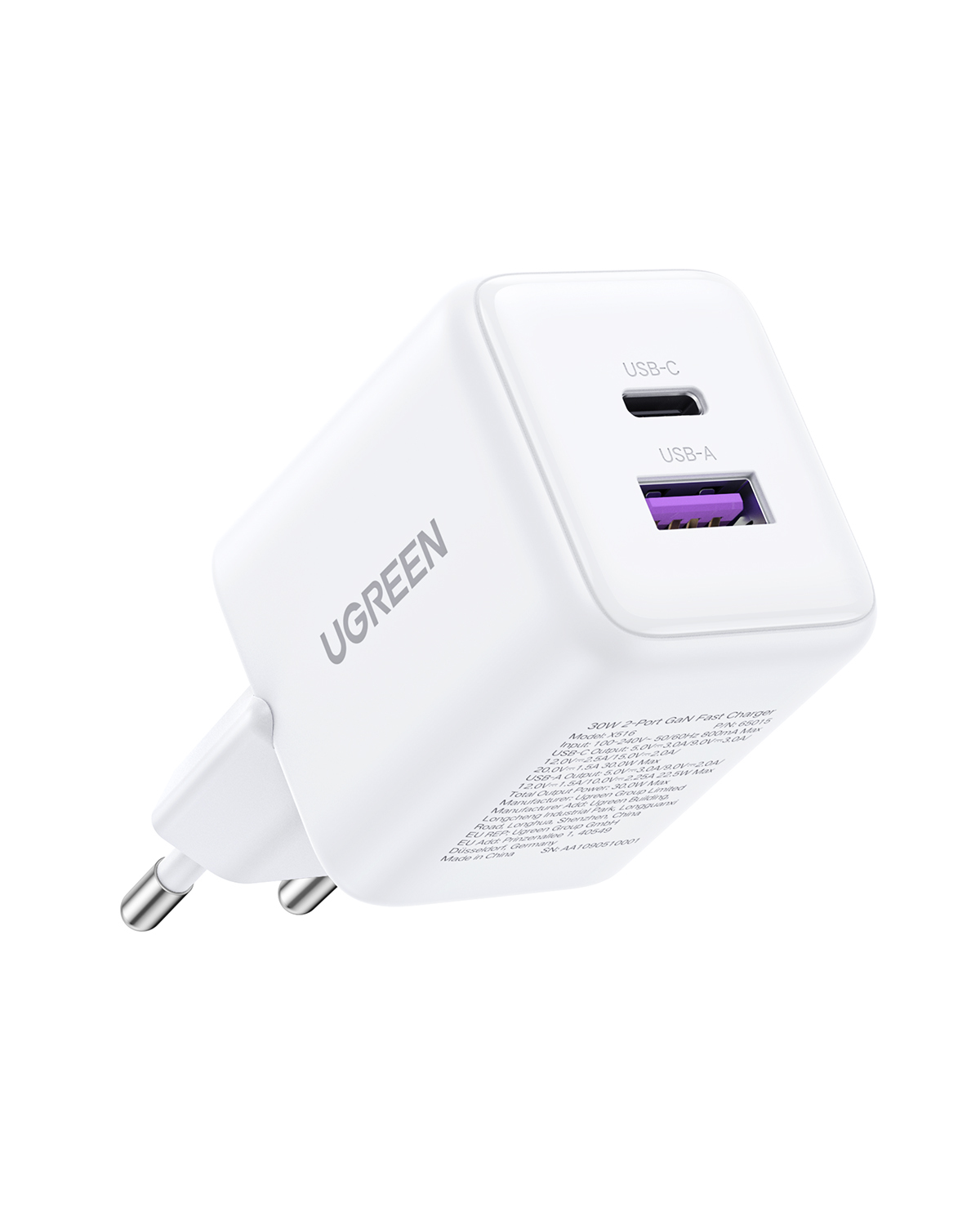 Ugreen 65015 mobile device charger Headphones, Mobile phone, Power bank, Tablet, Telephone White AC Fast charging Indoor – image 3