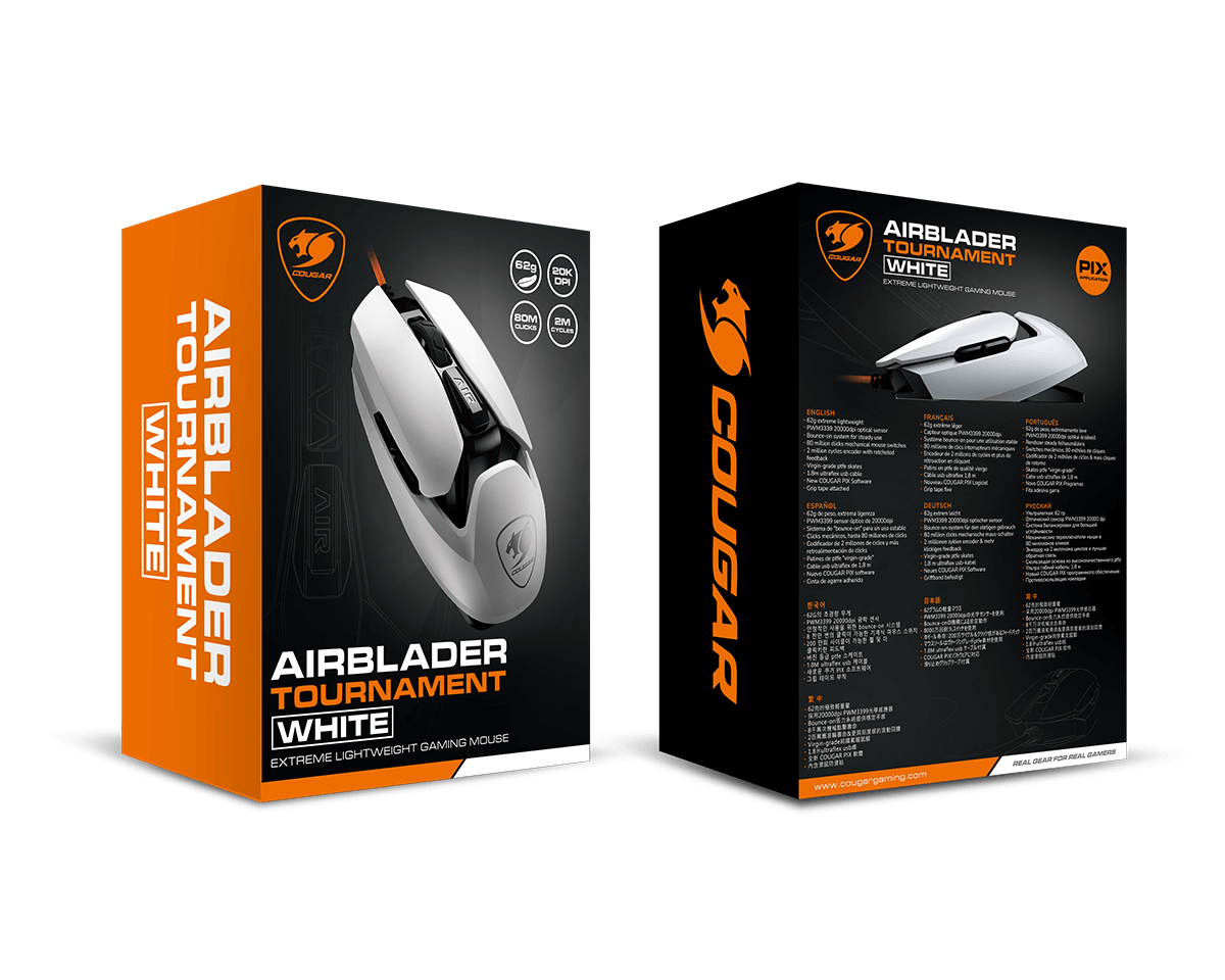 COUGAR Gaming Mouse AirBlader Tournament, Wired, White – image 8