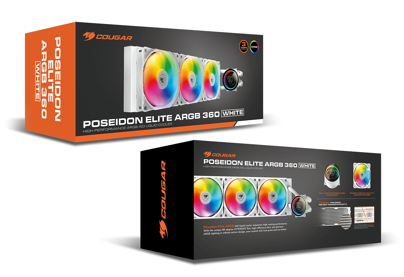 COUGAR CPU Wasserkühlung Poseidon Elite 360, ARGB, Schwarz Wasserkühler