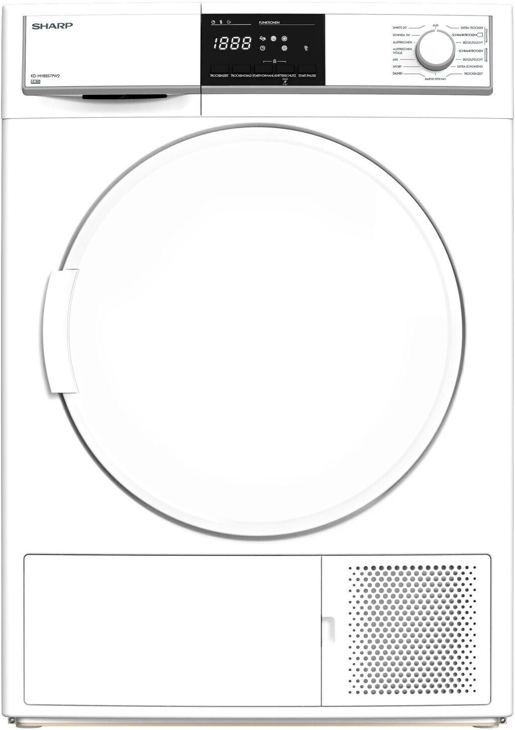 Sharp KD-HHB8S7PW2-DE tumble dryer Freestanding Front-load
