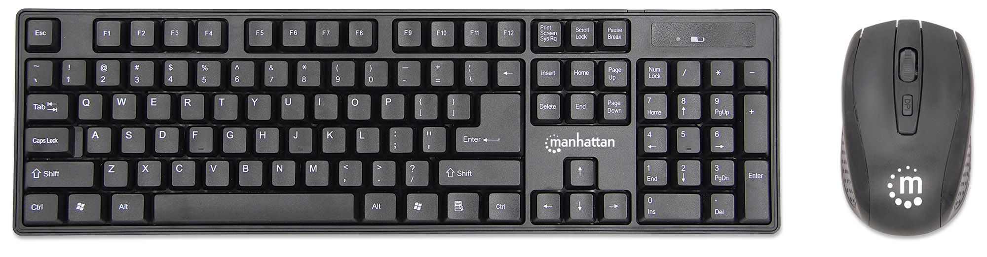 TECLADO Y MOUSE,MANHATTAN,178990, ÓPTICO INALAMBRICO, COMBO