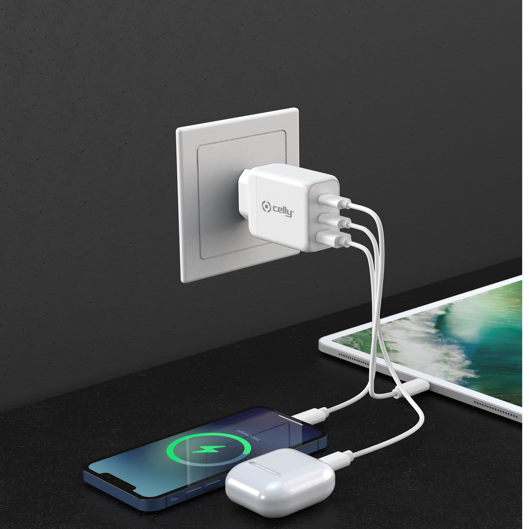 Celly TC3GAN65WWH mobile device charger Laptop, Smartphone, Tablet White AC Indoor – image 3