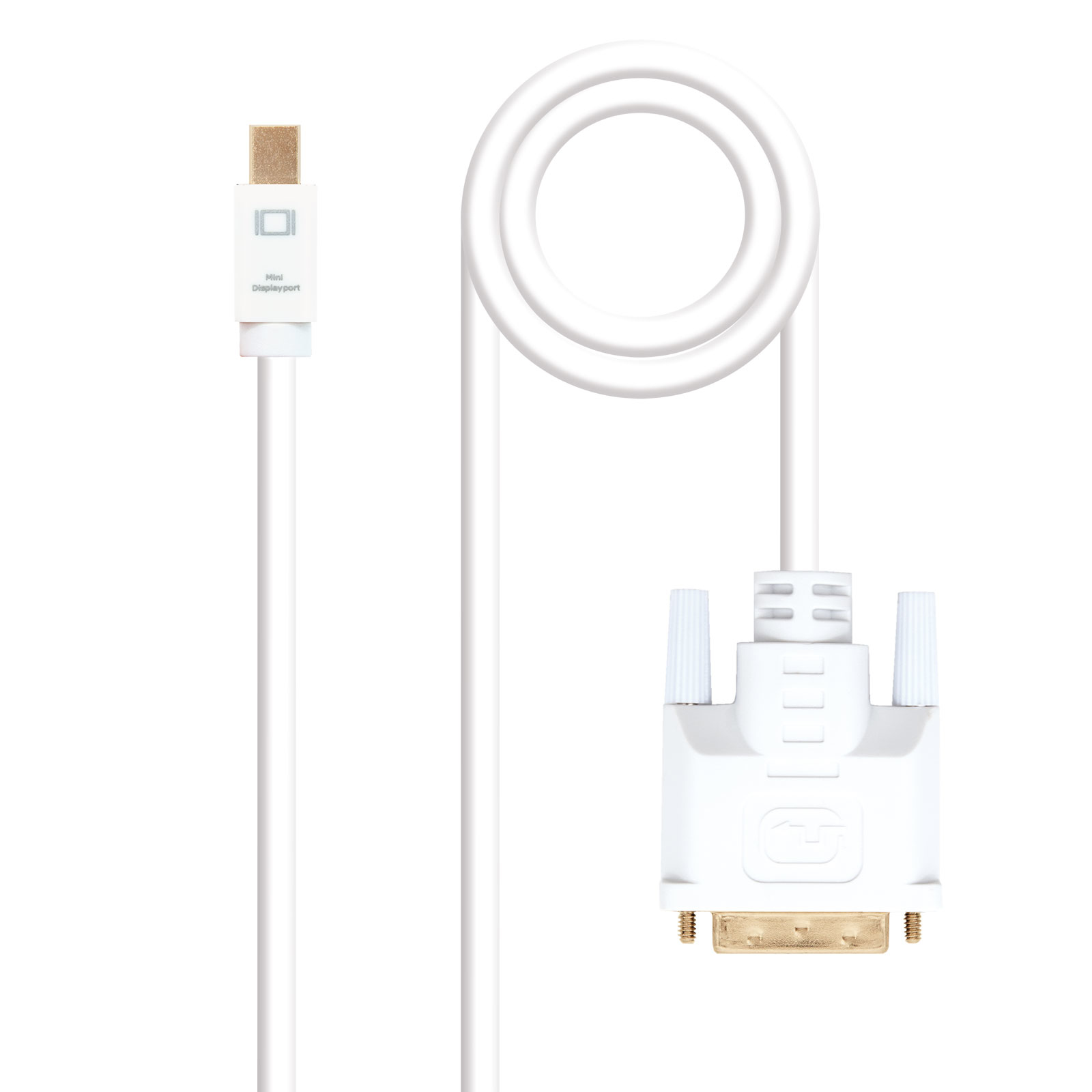 Nanocable - CABLE CONVERSOR MINI DP/M A DVI/M, BLANCO 5 M