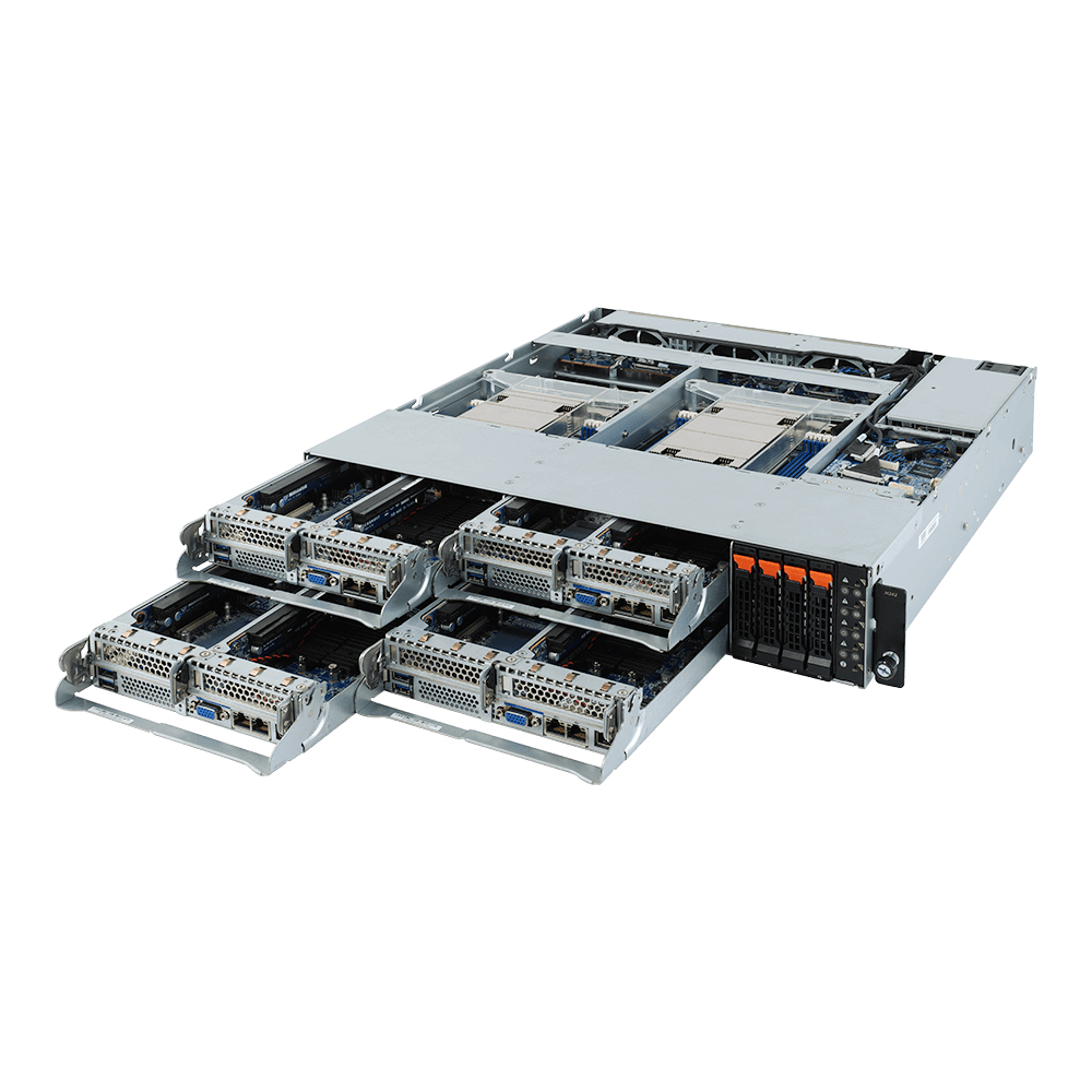 GIGABYTE H242-Z11 server barebone Socket SP3 Rack (2U) Black, Grey