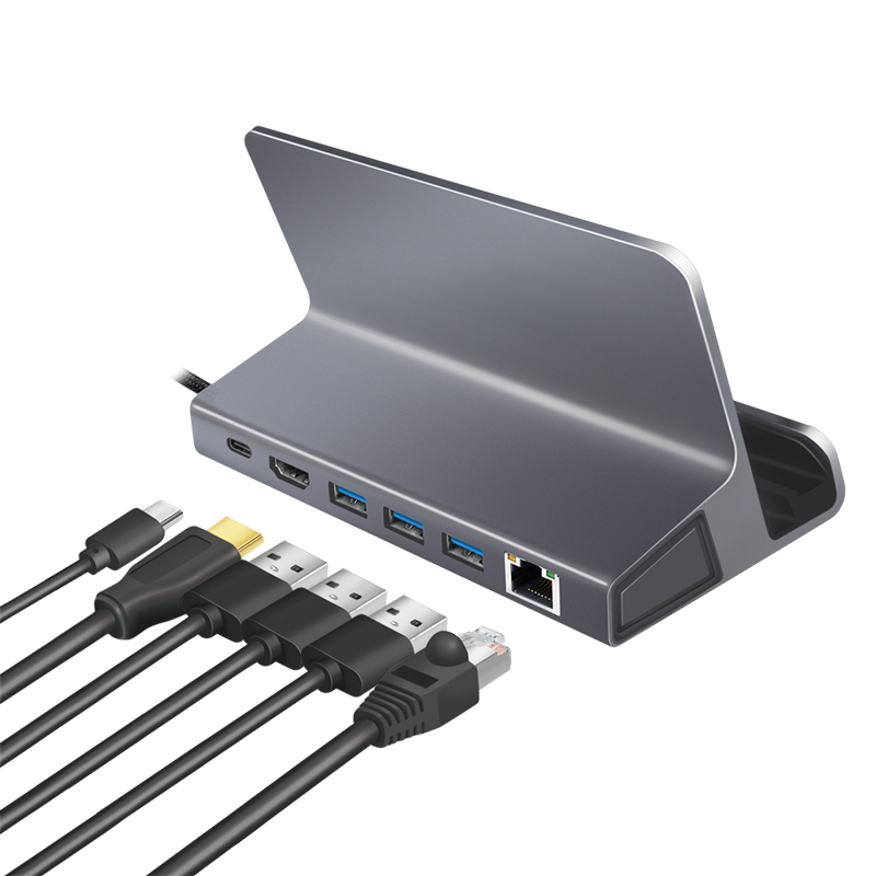 LogiLink UA0408 mobile device dock station Universal Black, Silver – image 4