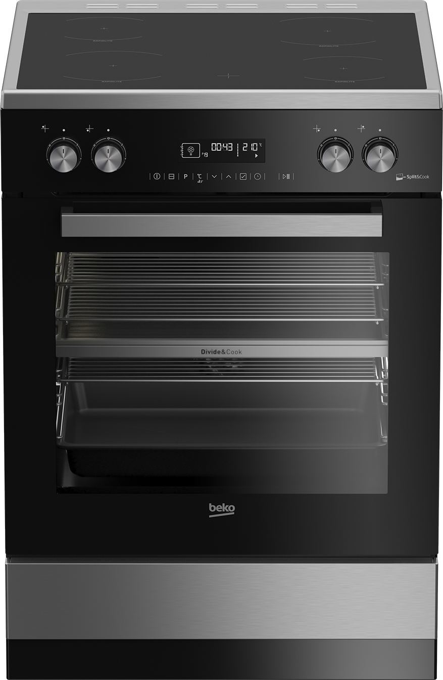 Beko SCC663X 60cm Split&Cook Electric Cooker – image 1