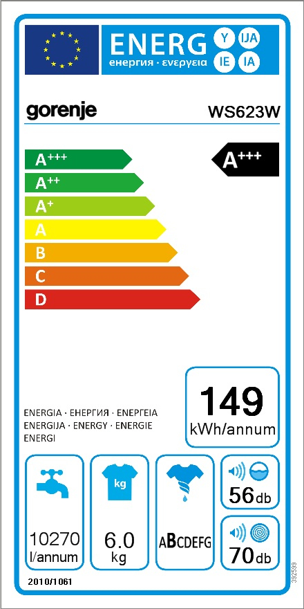 Gorenje WS623W washing machine Front-load – image 3