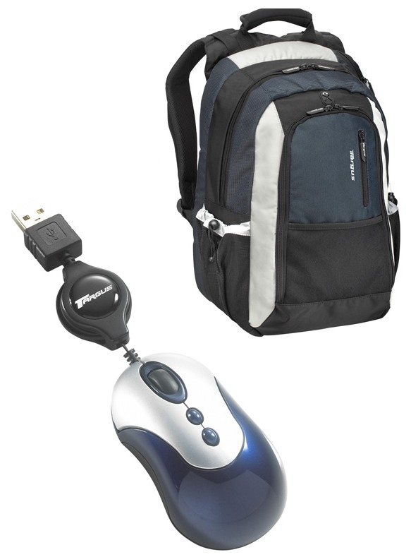Targus X-mas Bundle: 15.4" Backpack + Mini Retractable Mouse