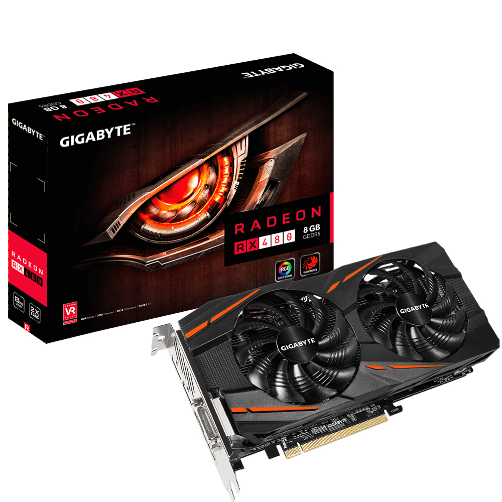 GIGABYTE GV-RX480WF2-8GD graphics card AMD Radeon RX 480
