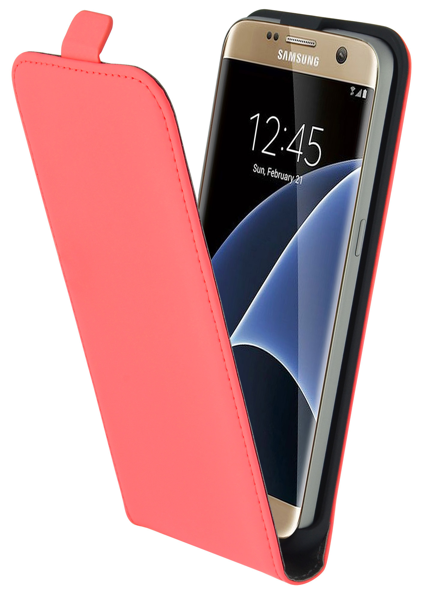 Mobiparts Premium Flip Case Samsung Galaxy S7 Peach Pink