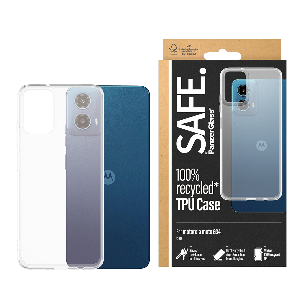 PanzerGlass SAFE. by PanzerGlass® TPU Case Transparent Motorola Moto G34 5G – image 2