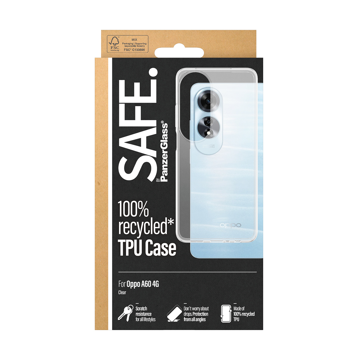 PanzerGlass SAFE. by PanzerGlass® TPU Case Transparent Oppo A60 4G – image 3