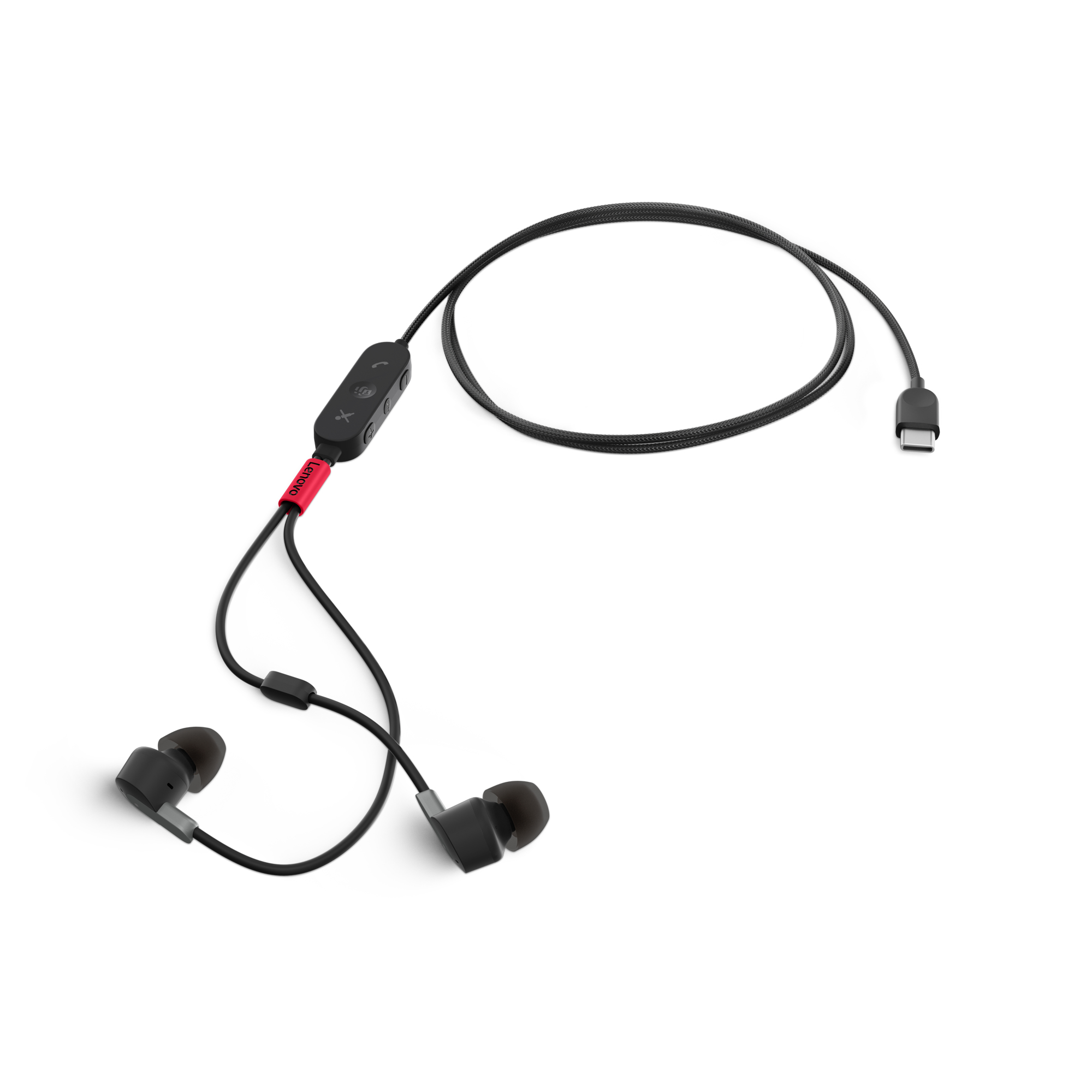 Lenovo 4XD1C99220 headphones/headset Wired In-ear Music/Everyday USB Type-C Black – image 1