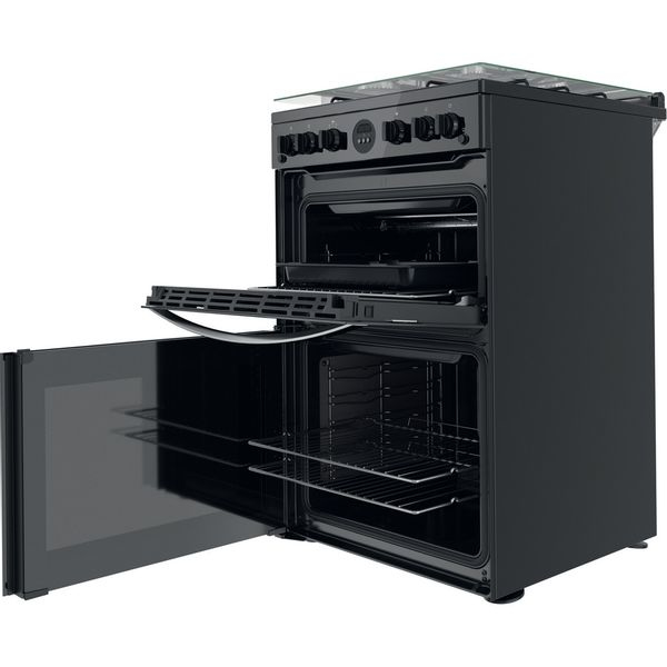 Indesit ID67G0MCB/UK cooker Freestanding cooker Gas Black – image 4