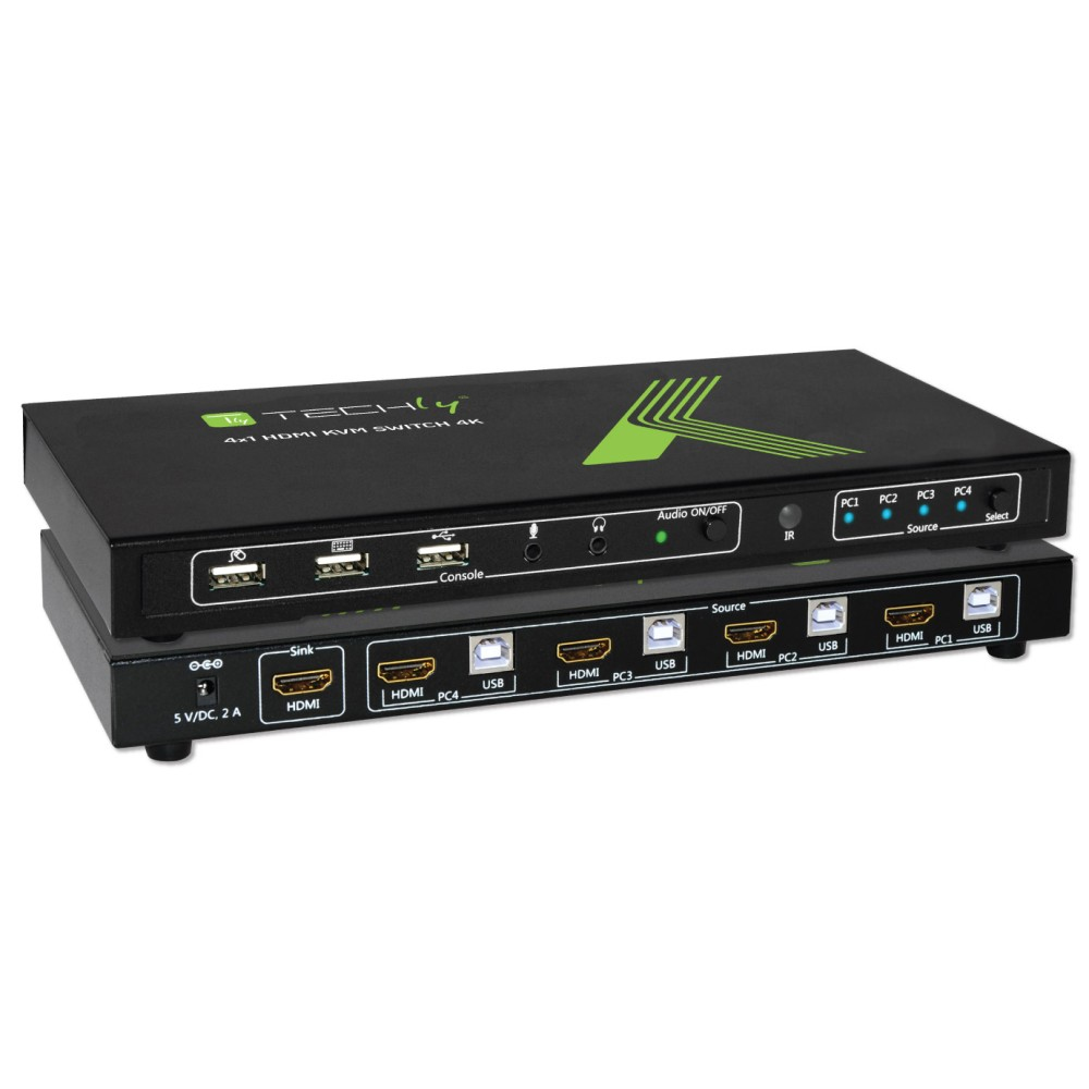 Techly 4x1 USB HDMI KVM Switch 4Kx2K IDATA KVM-HDMI4U