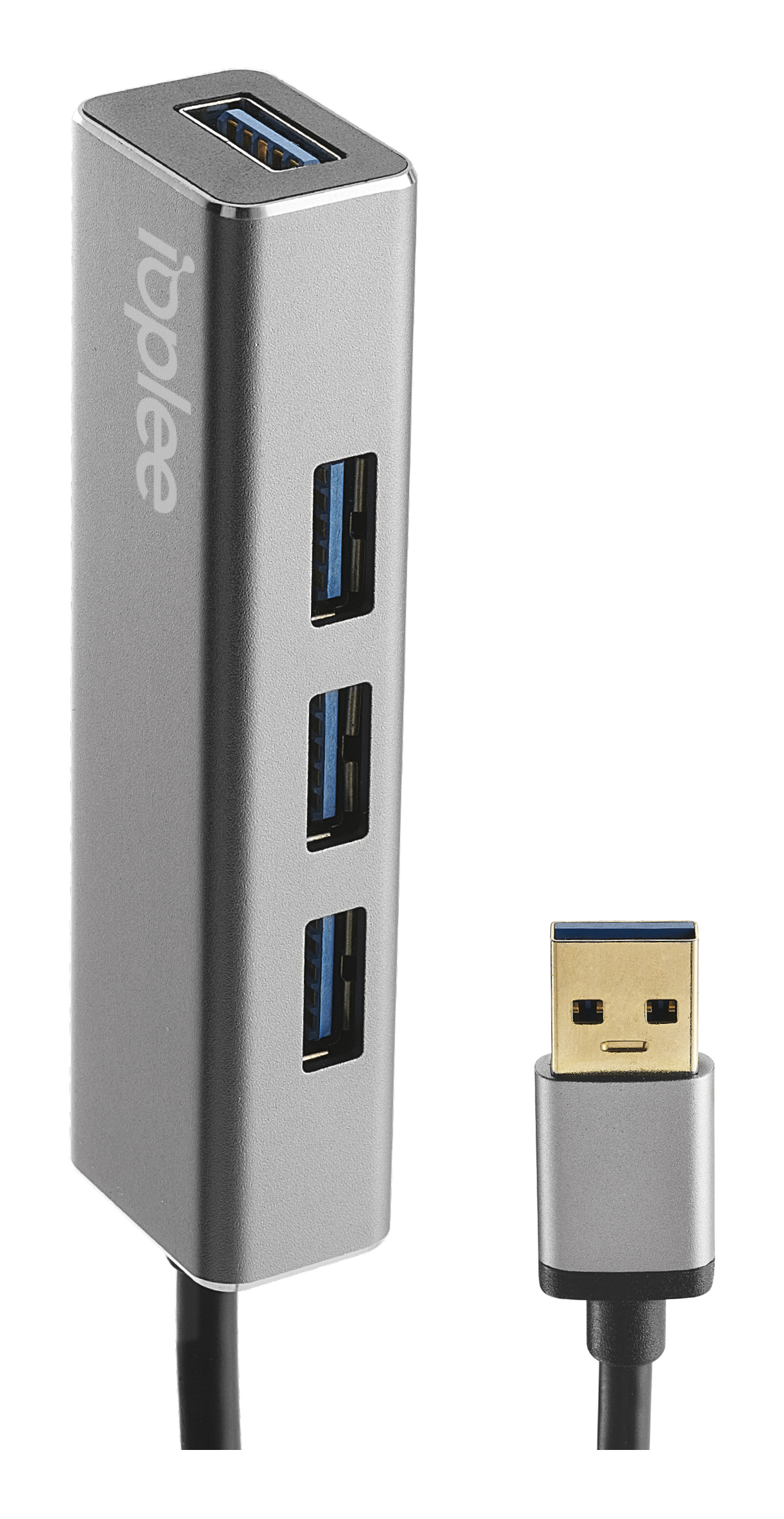 IOPLEE IOPEXTHUB363G interface hub USB 3.2 Gen 1 (3.1 Gen 1) Type-A 5 Mbit/s Grey, Metallic
