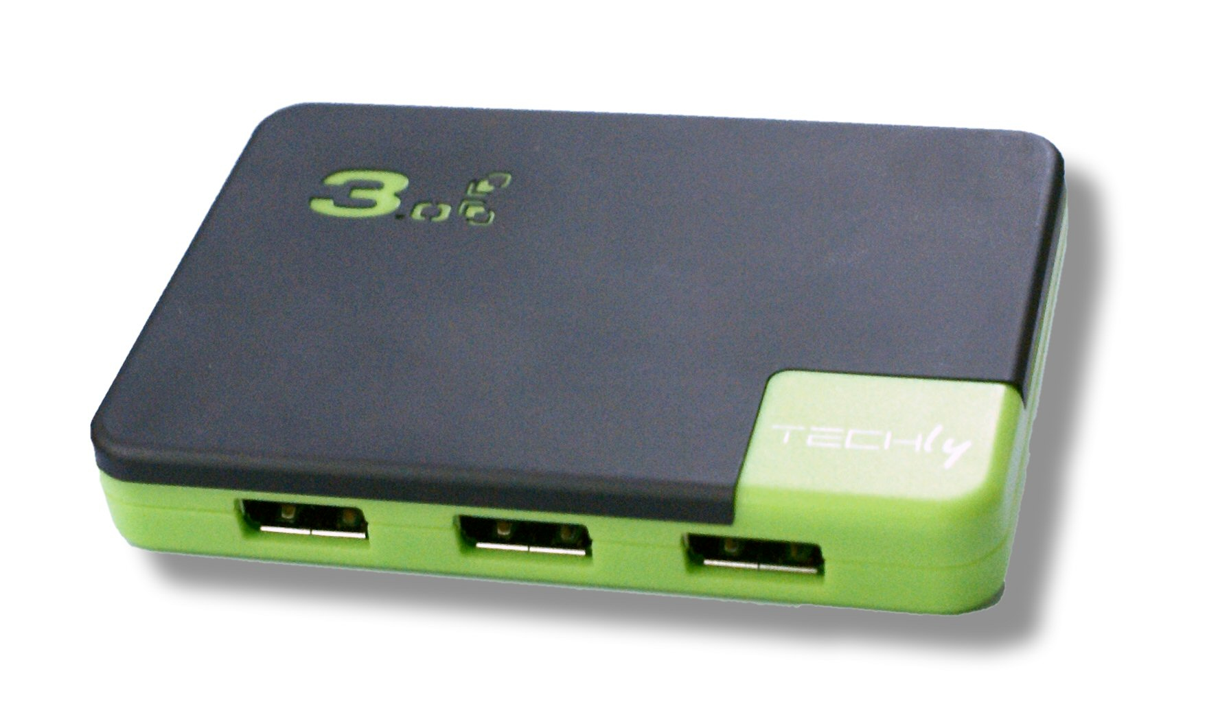 Techly IUSB3-HUB4-BG interface hub 5000 Mbit/s Black, Green