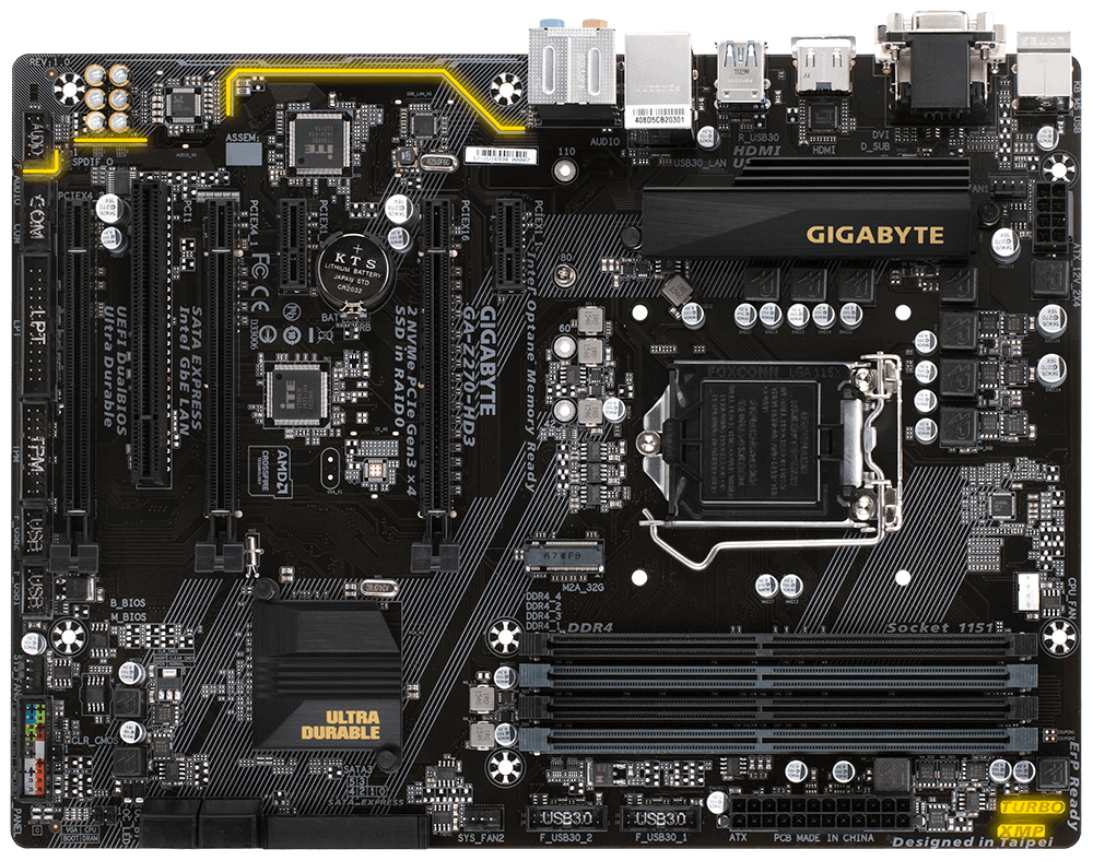 GIGABYTE GA-Z270-HD3 motherboard Intel® Z270 LGA 1151 (Socket H4) ATX – image 2