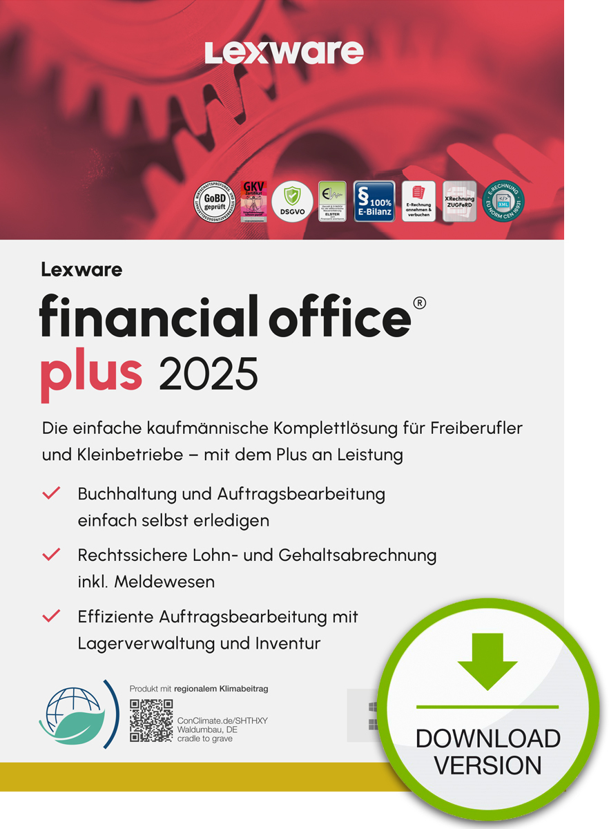 Lexware financial office plus 2025 "unbegrenzte Laufzeit" Download Contabilità