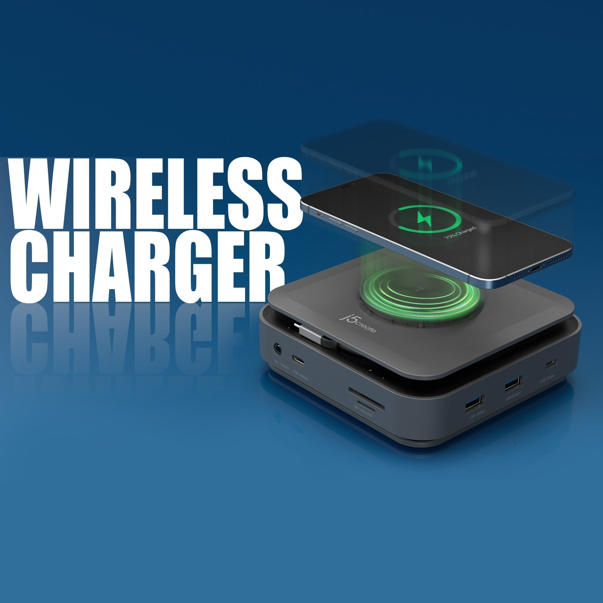 j5create JCD3199P mobile device charger Smartphone, Headset, Headphones Grey USB Wireless charging Fast charging Indoor – image 7