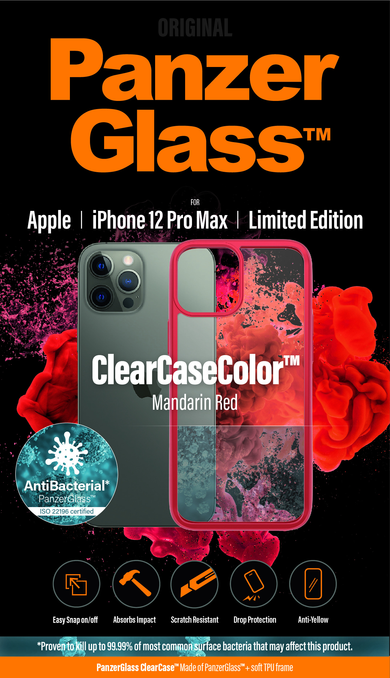 PanzerGlass ® ClearCaseColor™ iPhone 12 Pro Max - Mandarin Red Limited Edition – image 9