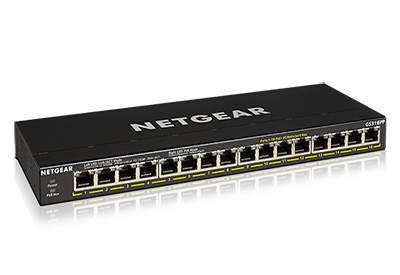 NETGEAR GS316PP-100AJS network switch Unmanaged Gigabit Ethernet (10/100/1000) Power over Ethernet (PoE) Black