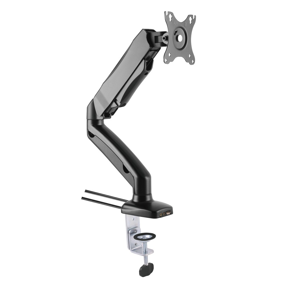 Techly Supporto da Scrivania per Monitor 13-27" con USB e audio