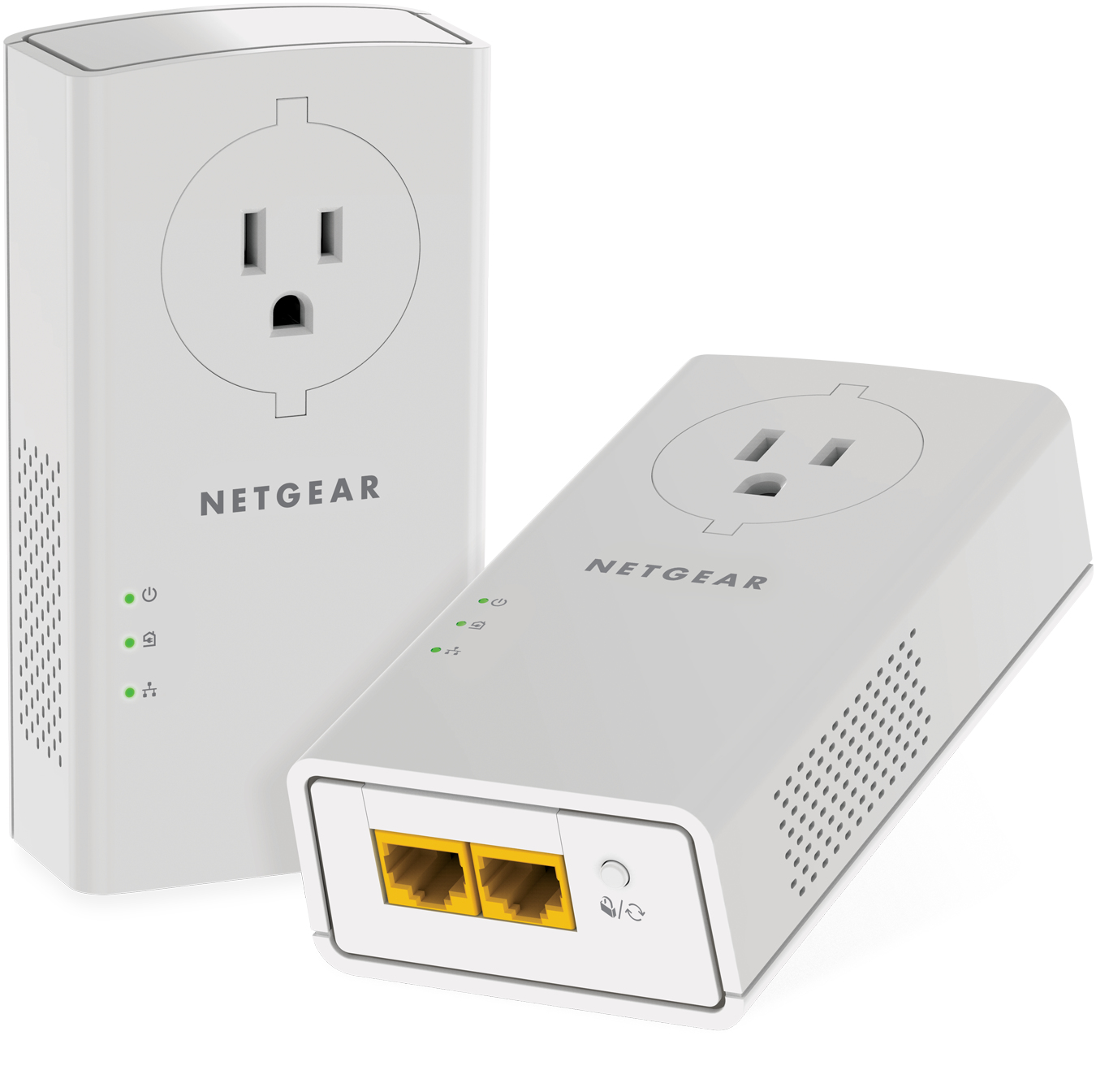 NETGEAR Powerline 2000 + Extra Outlet - Powerline adapter - GigE, HomePlug AV (HPAV) 2.0 - wall-pluggable (pack of 2)