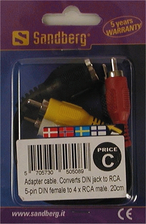 Sandberg DIN-F 5p -> 4xRCA-M 0.2 m – image 2