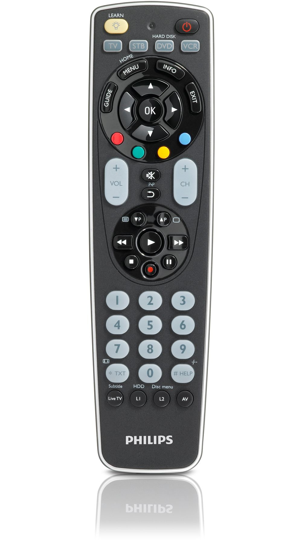 Philips Perfect replacement SRP5004/87 remote control IR Wireless DVD/Blu-ray, DVDR-HDD, SAT, TV, VCR Press buttons – image 1